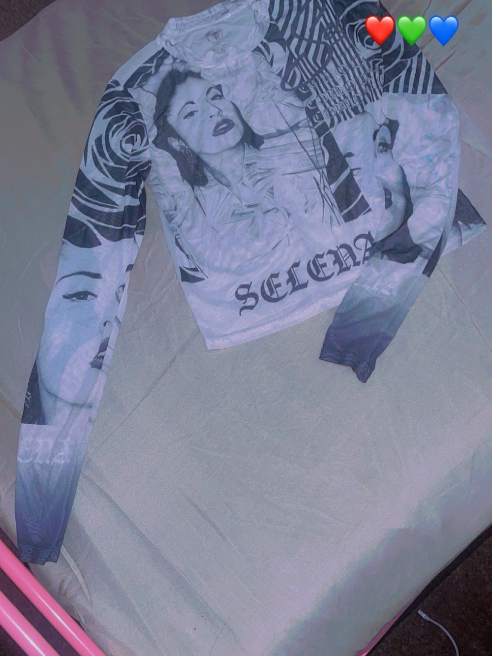 Selena Graphic Long Sleeve Top - Black & White Portraits